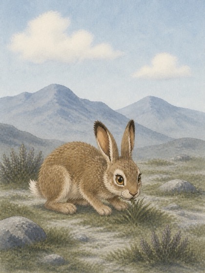 The Mountain Hare card, illustrated by Sagito — one of the eight mountain cards.